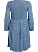 Kl&auml;nning med smock upptill och sm&aring;blommigt m&ouml;nster, Bl&aring;, Packshot image number 1
