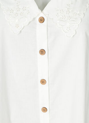 Ärmlös skjorta i bomull, Bright White, Packshot image number 2