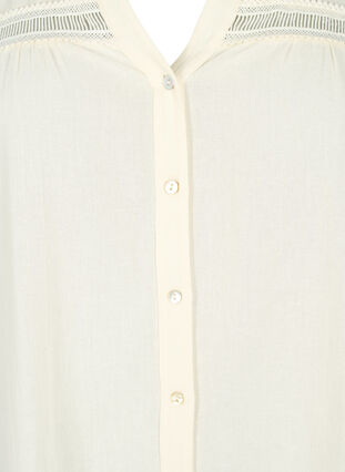 Tunika i ekologisk bomull med feminina detaljer, Antique White, Packshot image number 2