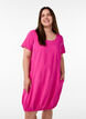 Kort&auml;rmad kl&auml;nning i bomull, Rosa, Model image number 0