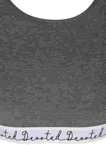 Melerad bh med rund halsringning, Dark Grey Melange, Packshot image number 2