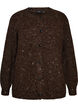 Cardigan med paljetter och knappar, Brun, Packshot image number 0