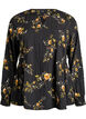 L&aring;ng&auml;rmad blus med blomm&ouml;nster, Svart, Packshot image number 0
