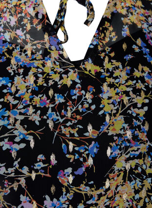 Tunika i blommönster och lurex, Black/Vibrant Flower, Packshot image number 2