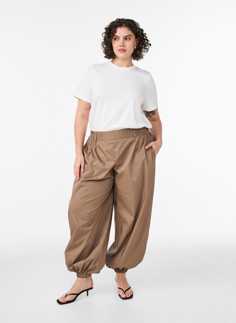 T-shirt i bomull med tryck, Vit, Model image number 1