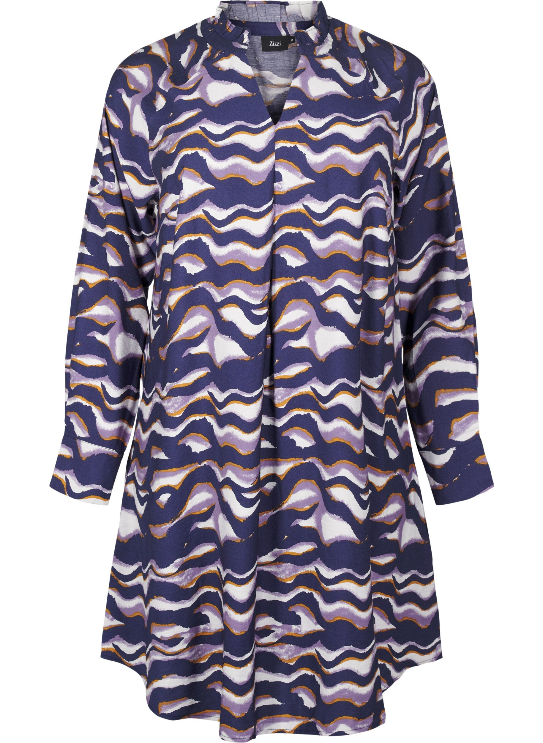 A-linjeformad kn&auml;l&aring;ng kl&auml;nning med tryck