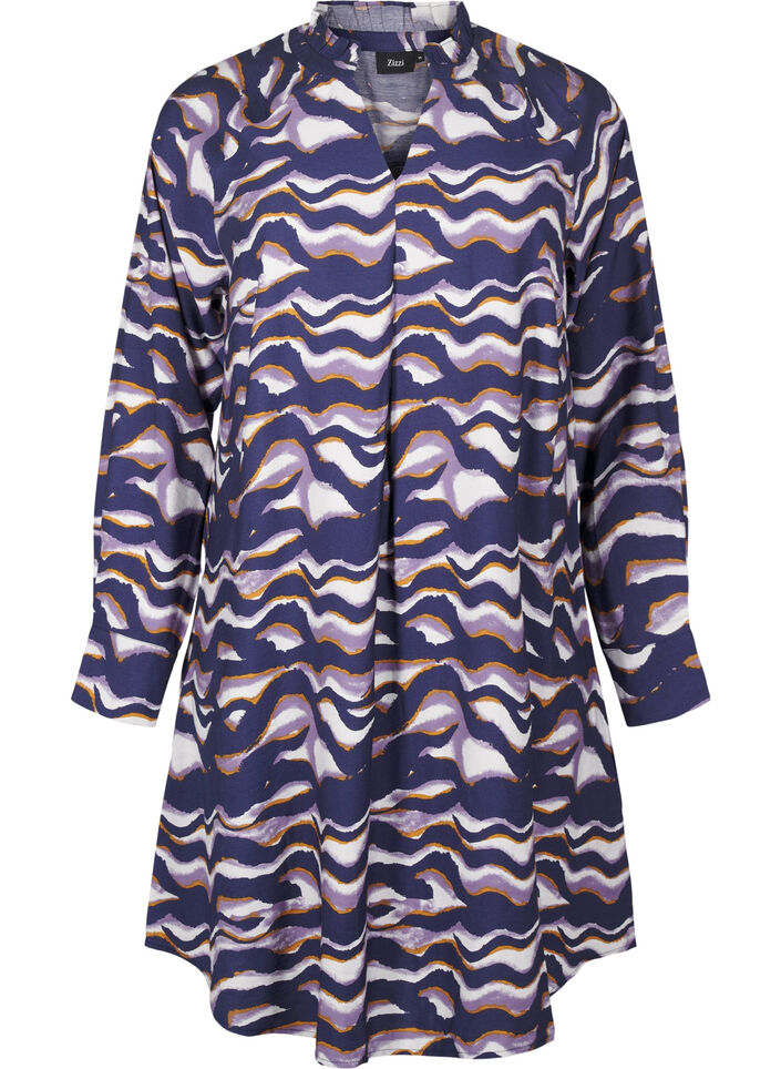 A-linjeformad knälång klänning med tryck, Naval Academy AOP, Packshot image number 0