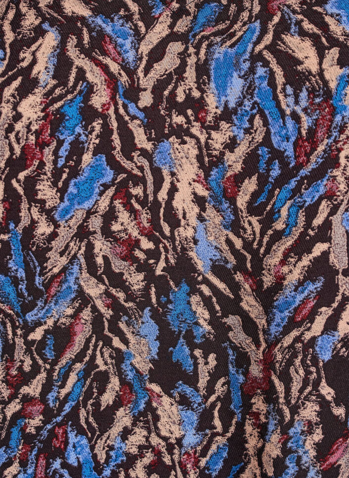 Blus med v-ringning och 3/4-ärm, Blå, Packshot image number 2