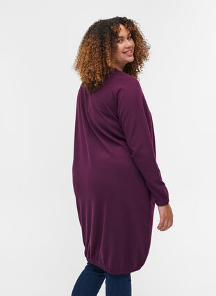 Enfärgad sweatshirtklänning med långa ärmar, Winter Bloom, Model image number 1
