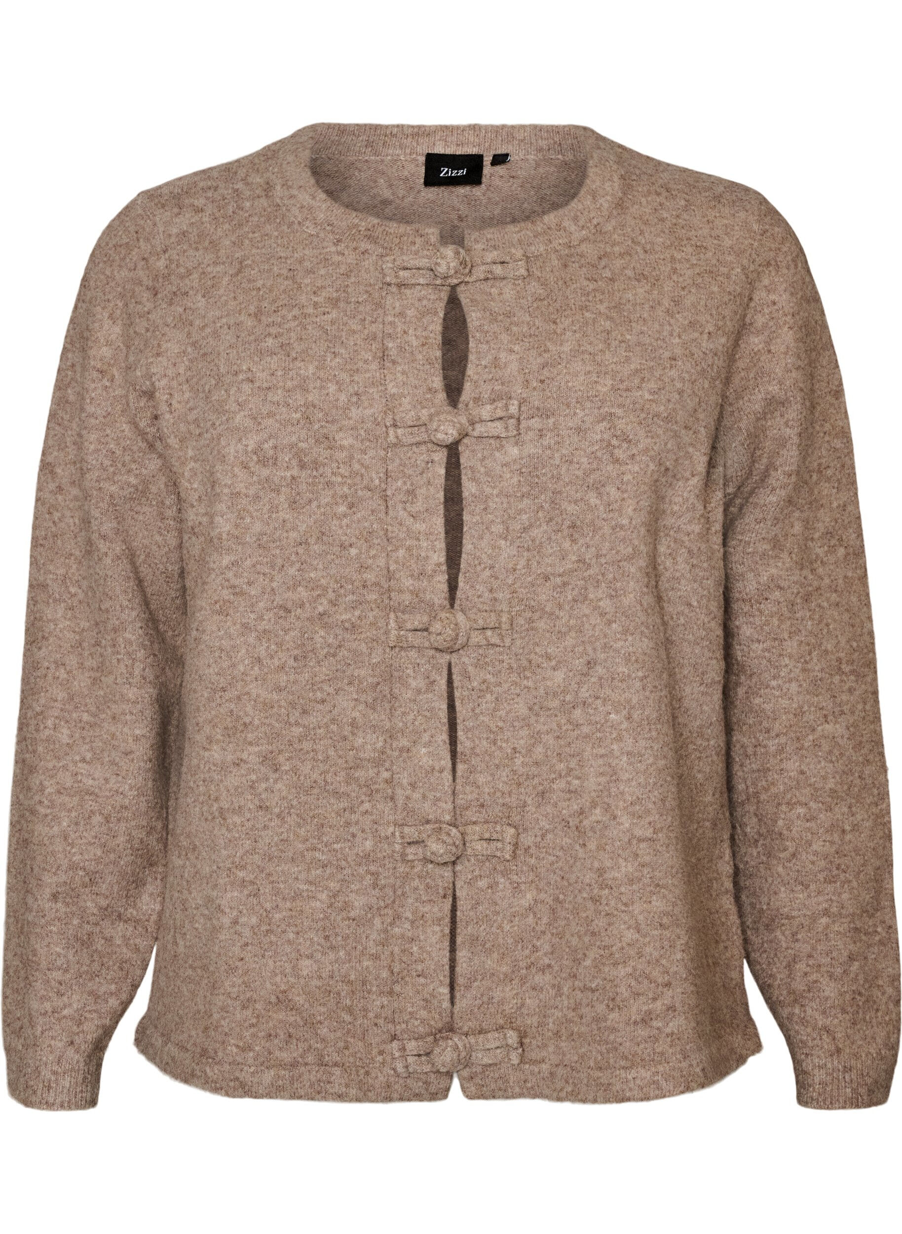 Cardigan med knutkn&auml;ppning