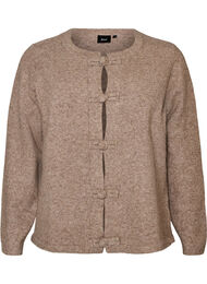 Cardigan med knutkn&auml;ppning, Beige