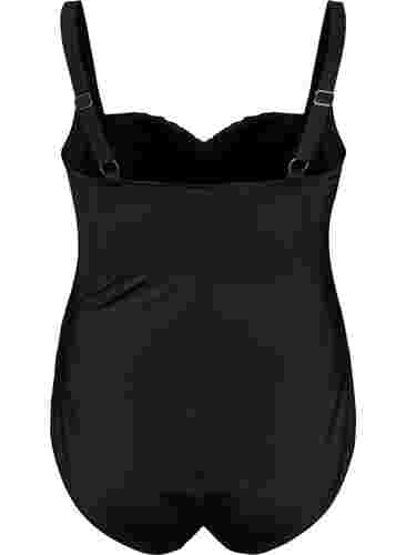 Baddräkt med draperade detaljer, Black, Packshot image number 1