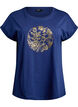 T-shirt med guldglittrigt blommönster, Naval A. Gold Rose, Packshot image number 0