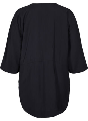Tunika med dragkedja och 3/4-ärmar, Black, Packshot image number 1