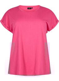 Kortärmad t-shirt i bomullsmix, Rosa