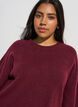 L&ouml;st stickad blus med korta &auml;rmar, R&ouml;d, Model image number 3