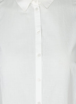 Ärmlös bomullsskjorta med broderi anglaise, Bright White, Packshot image number 2