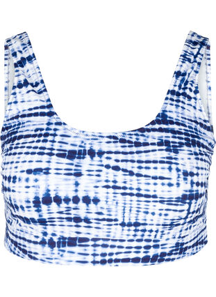 Mönstrad bikinitopp med rund ringning, Tie Dye Print, Packshot image number 0