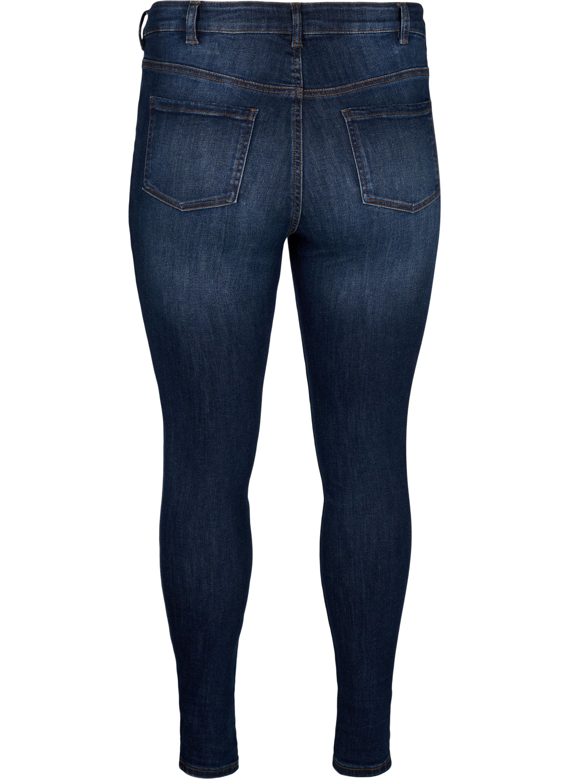 Zizzi Mycket &aring;tsittande jeans med h&ouml;g midja, Dark Blue, Packshot image number 1