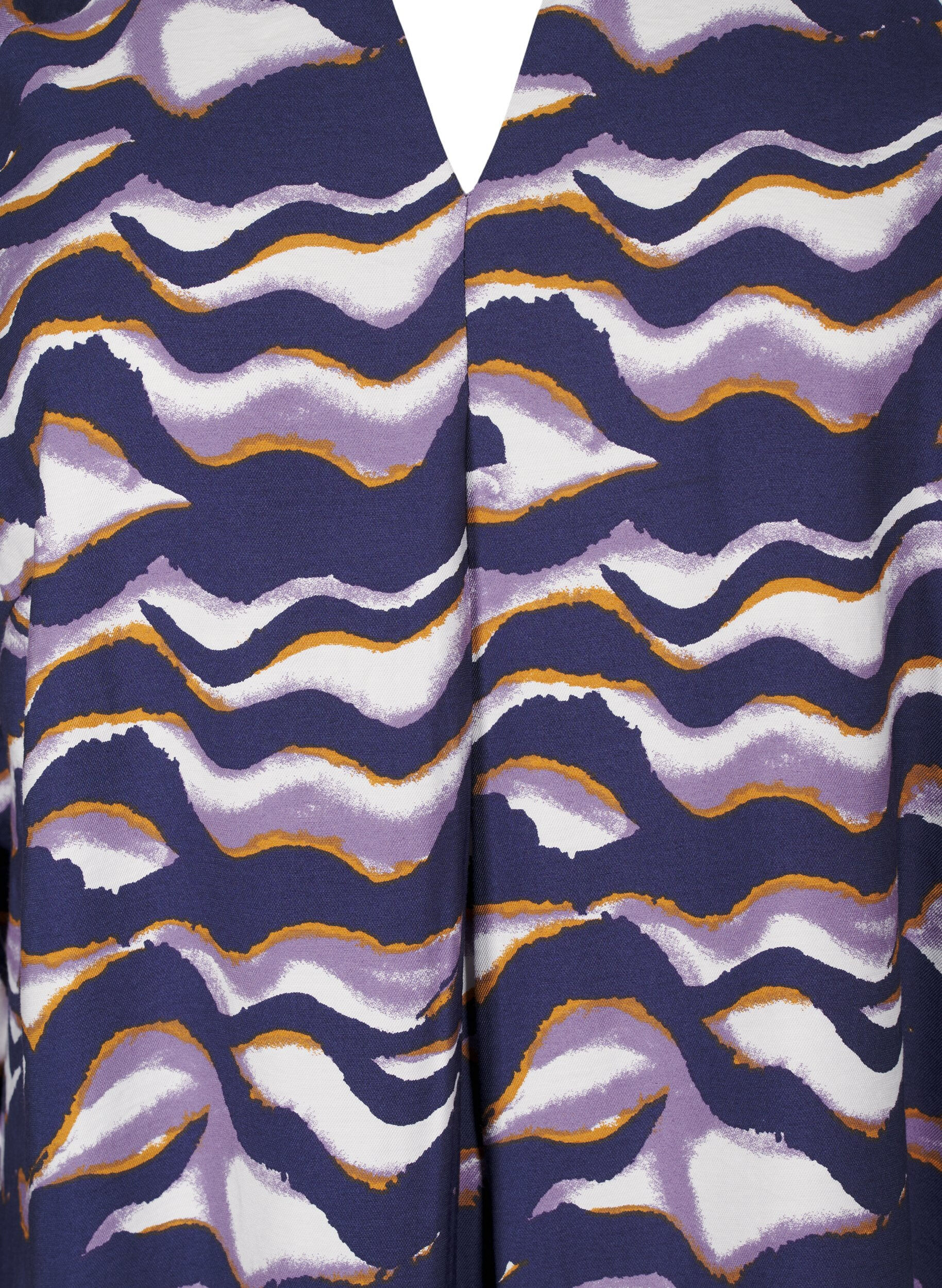 Zizzi A-linjeformad kn&auml;l&aring;ng kl&auml;nning med tryck, Naval Academy AOP, Packshot image number 2