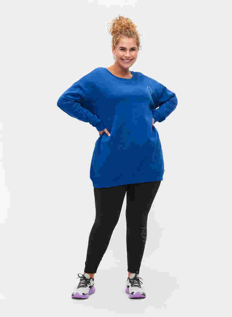 Sweatshirt i bomull med tryck, Surf the web, Model image number 2