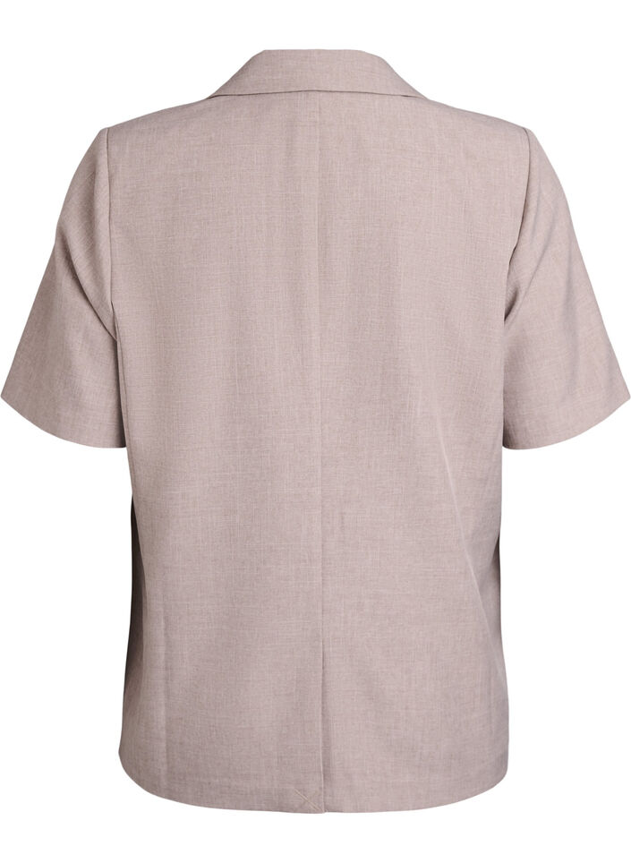 Kavaj med korta &auml;rmar och slag, Brun, Packshot image number 1