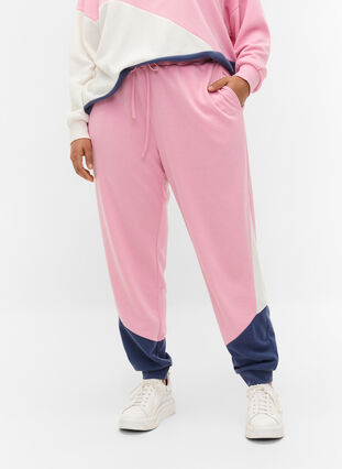 Sweatpants med colour-block, C. Pink C. Blocking, Model image number 3