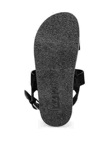 Sandal med bred passform i mocka, Black, Packshot image number 3