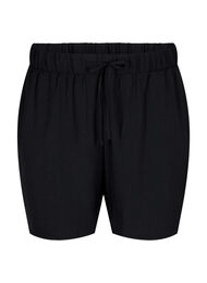 Shorts med fickor och res&aring;r i midjan, Svart