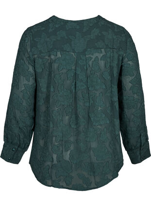 Transparent skjorta med mönster, Darkest Spruce, Packshot image number 1