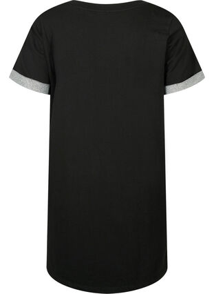 Kortärmad sweatshirtklänning med fickor, Black, Packshot image number 1