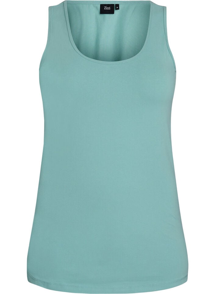 Solid f&auml;rg bas topp i bomull, Gr&ouml;n, Packshot image number 0