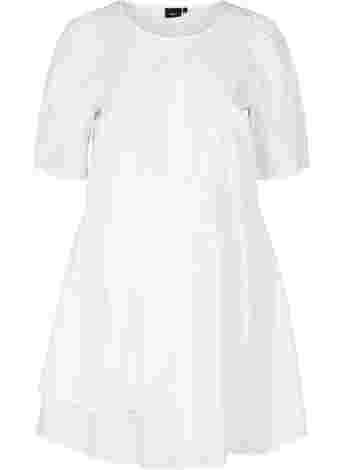 Skjortklänning i bomull med puffärmar