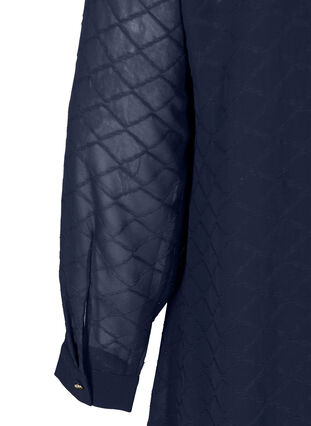 Långärmad klänning med struktur, Mood Indigo, Packshot image number 3