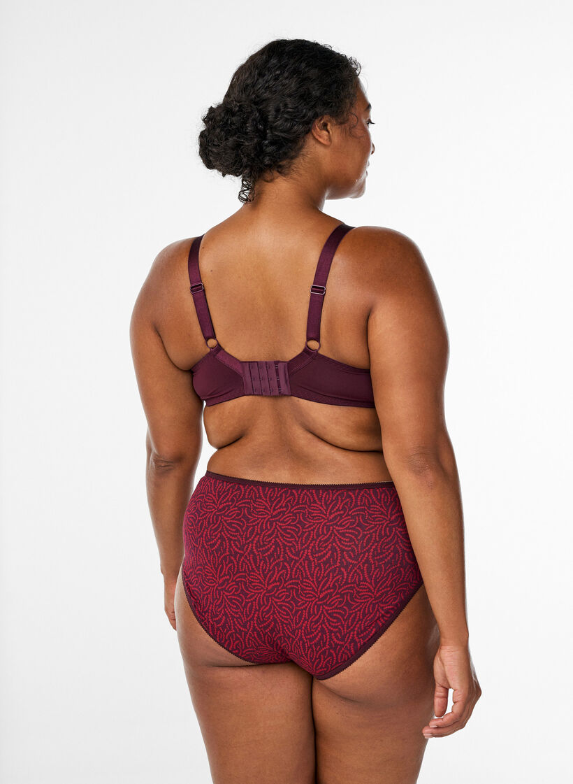 Vadderad spets-BH med bygel, R&ouml;d, Model image number 2