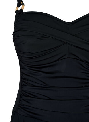 Badklänning med drapering och kjol, Black, Packshot image number 2
