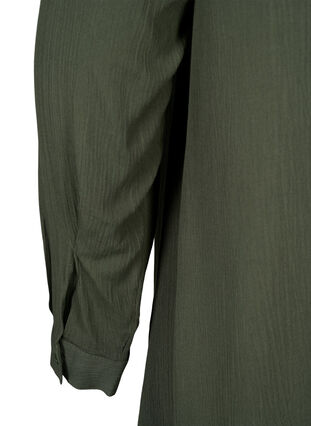 Lång viskosskjorta med långa ärmar, Thyme, Packshot image number 3