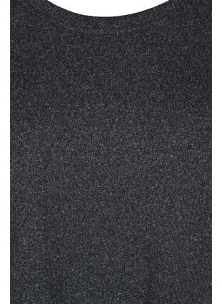 Blus med långa ärmar och dekorativa pärlor, Dark Grey Melange, Packshot image number 2