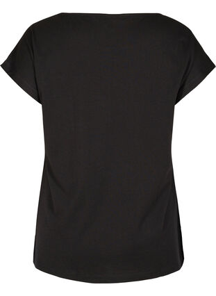 T-shirt med bröstficka i ekologisk bomull, Black, Packshot image number 1