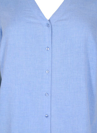 Skjorta med 3/4-ärmar och v-ringning, Ultramarine, Packshot image number 2