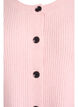 Ribbstickad kofta med knappar, Rosa, Packshot image number 2