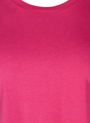 T-shirt i bomullsmix, Fuchsia Purple Mel., Packshot image number 2