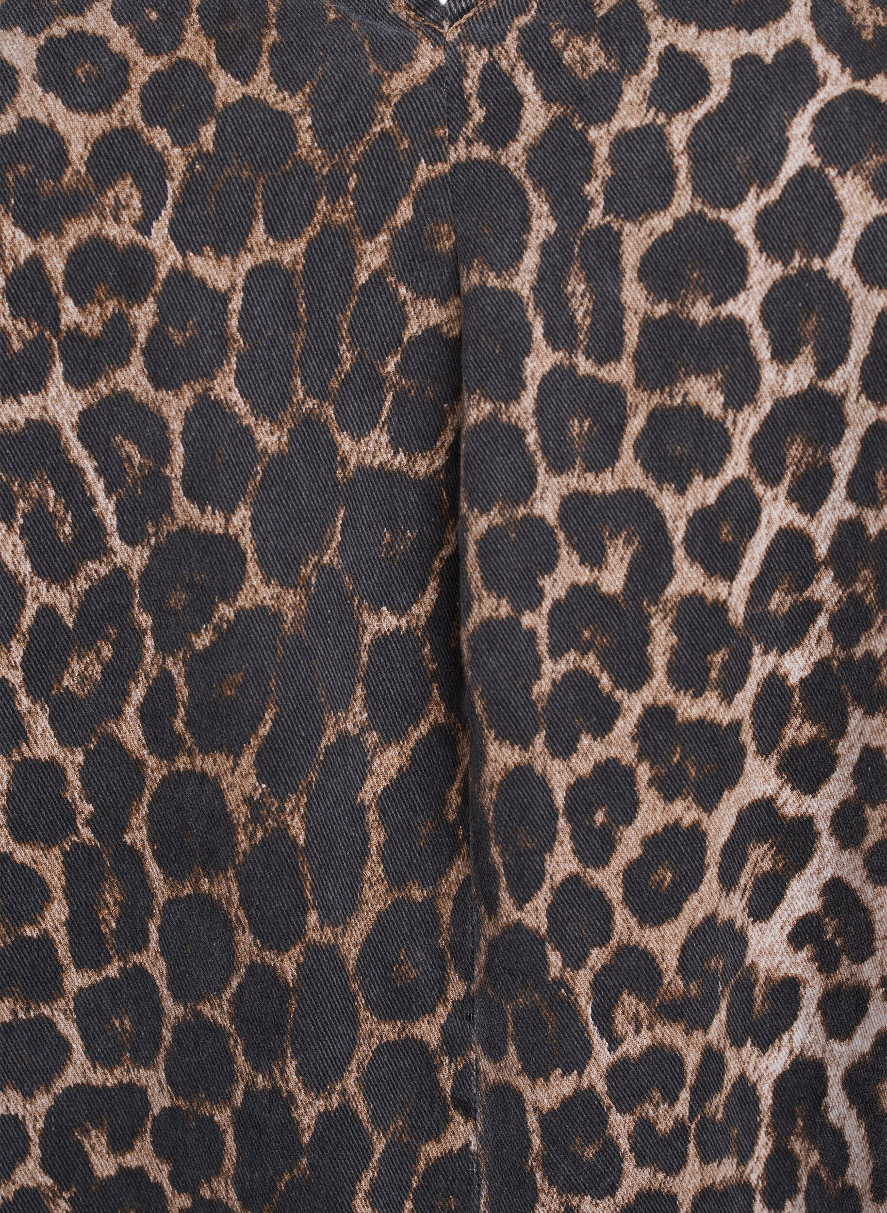 Zizzi &Auml;rml&ouml;s kl&auml;nning med fickor och leopardm&ouml;nster, Brun, Packshot image number 2