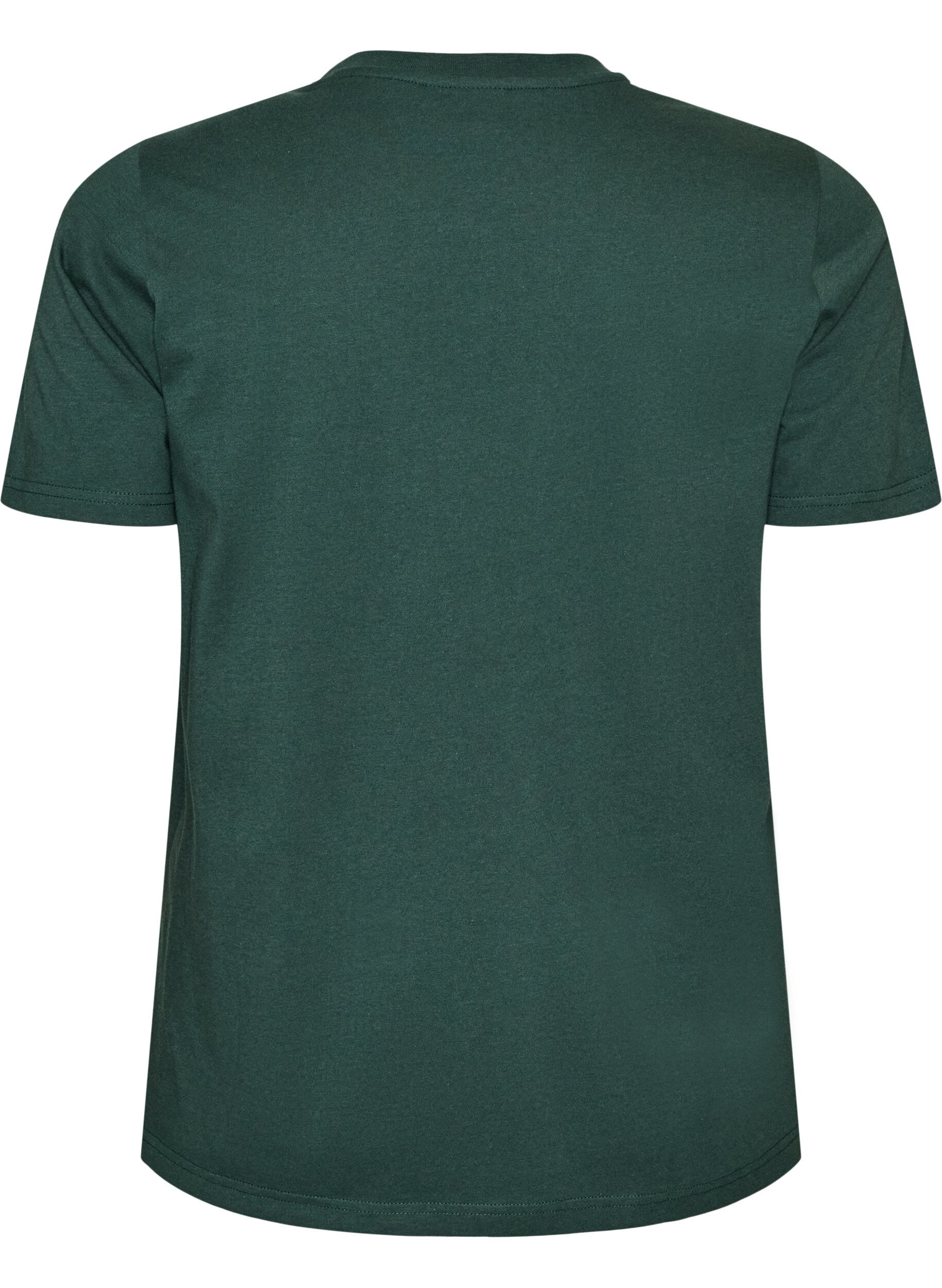 ZizziT-shirt i ekologisk bomull med tryck, Gr&ouml;n, Packshot image number 1