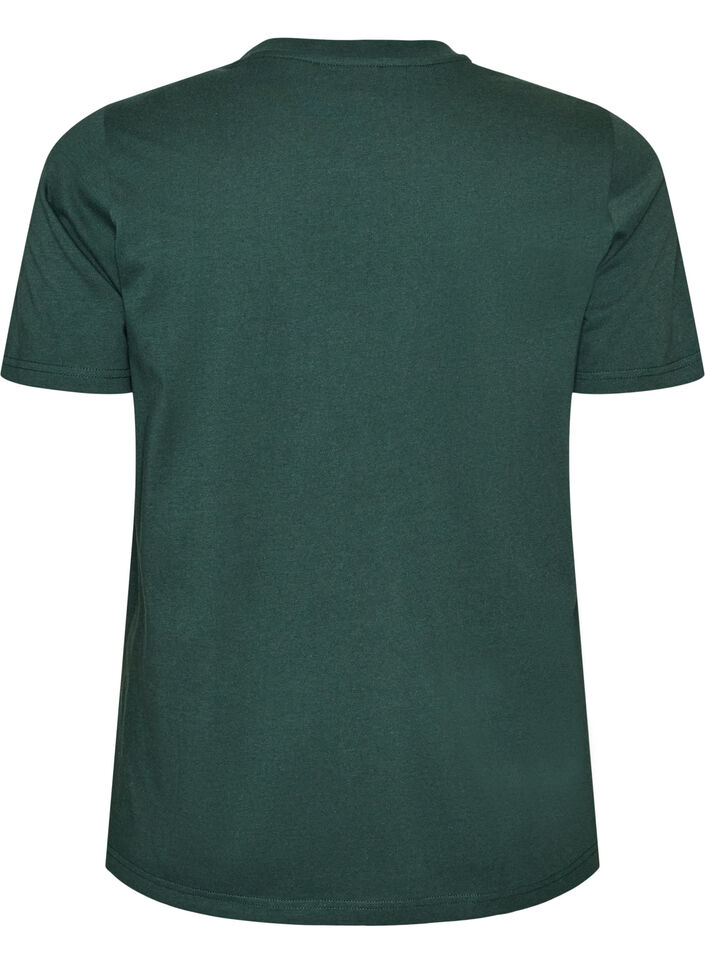 T-shirt i ekologisk bomull med tryck, Gr&ouml;n, Packshot image number 1