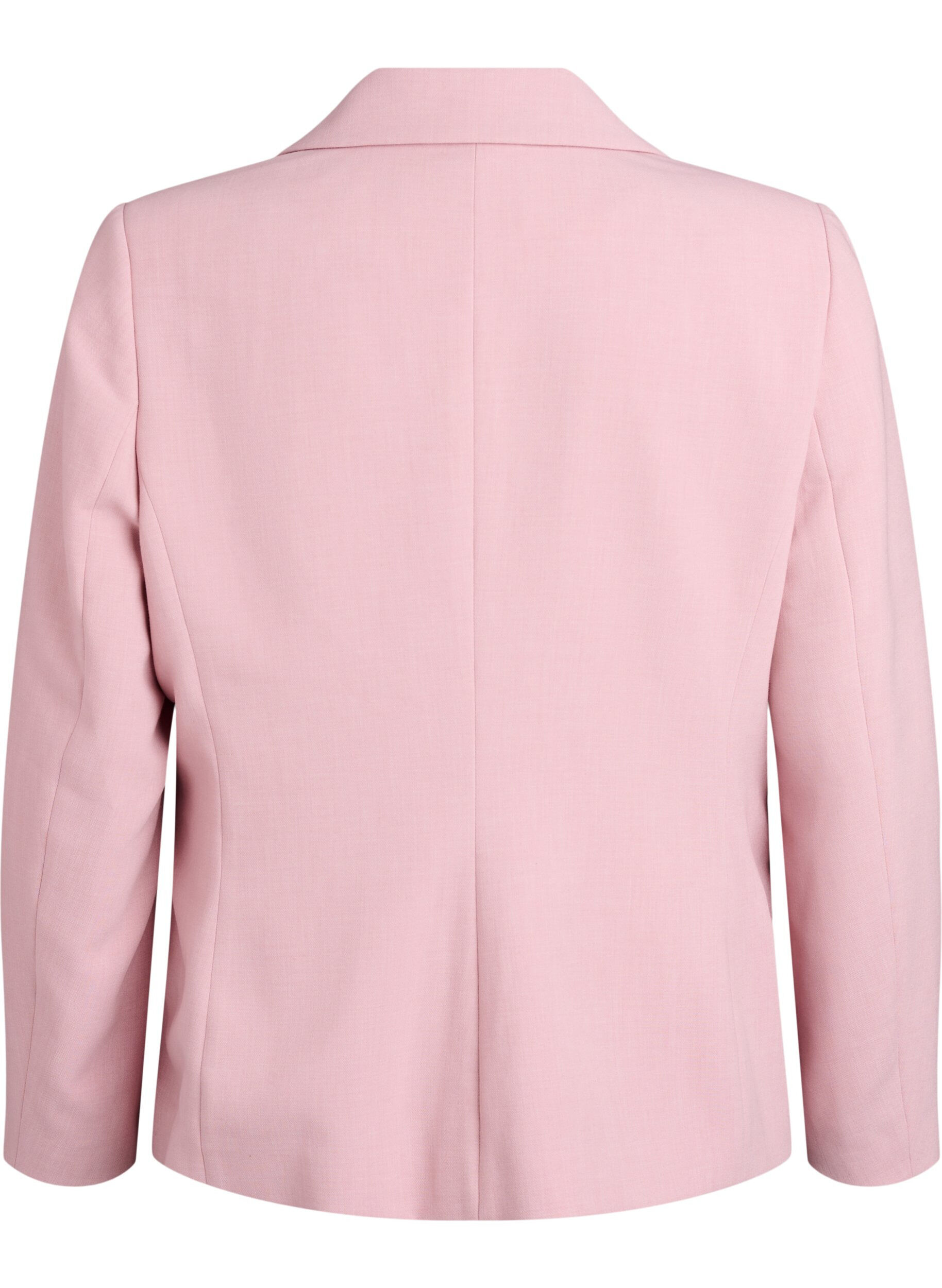Zizzi Klassisk blazer med enkelkn&auml;ppning och fickor, Rosa, Packshot image number 1