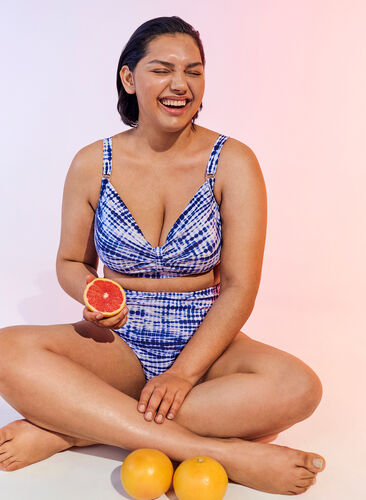 Mönstrad bikini-bh med bygel och uttagbara inlägg, Tie Dye Print, Image image number 0