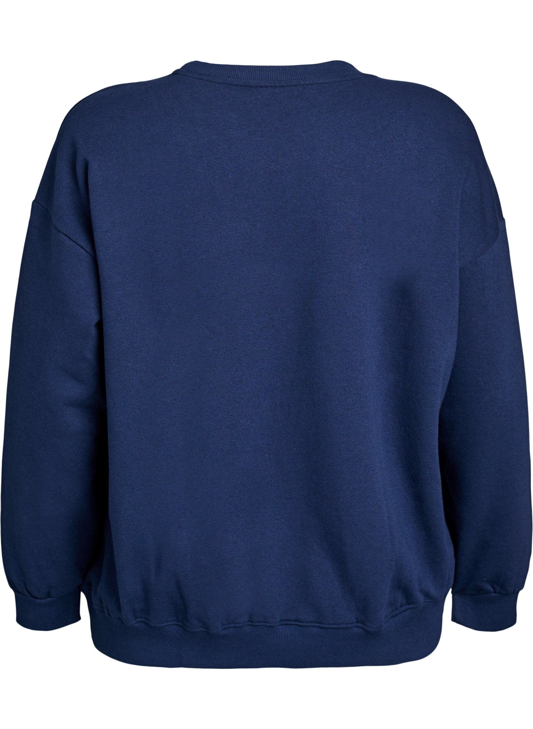 ZizziSweatshirt med texttryck, Bl&aring;, Packshot image number 1