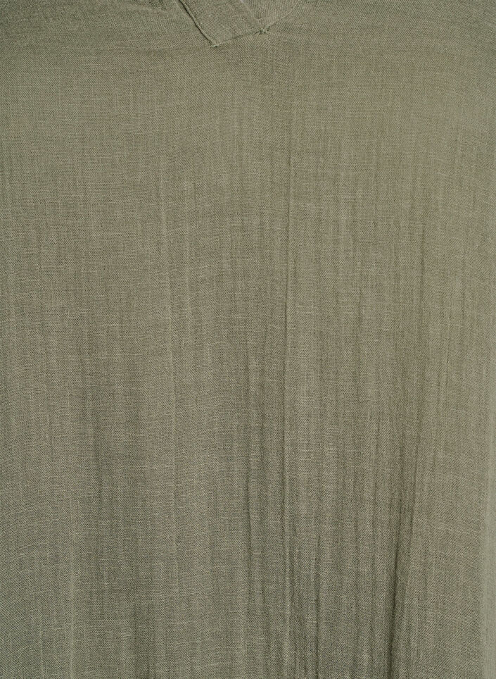 Kort a-linjeformad kl&auml;nning i bomullsmuslin, Gr&ouml;n, Packshot image number 2