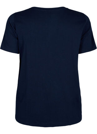 T-shirt i bomull med text, Navy B. Orlando, Packshot image number 1